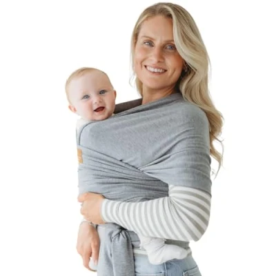 Image of Baby Sling Wrap Newborn to Toddler Carrier, Stretchy Wraps Safety Tested, Hands Free Carrier (Medium Grey)