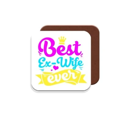 Image of Coaster Gift for Divorce Wife Ever Divorcee Giftset Made by MUGGZ in The UK
