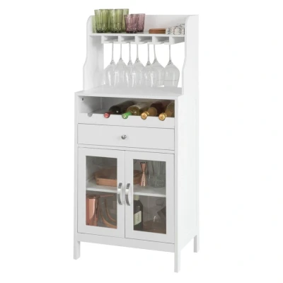 Image of Kitchen Dining Room Storage Cabinet Cupboard Sideboard Wine Rack Cabinet,FSB24 W Sobuy