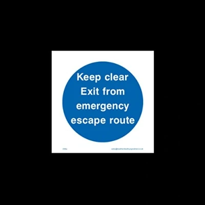 Image of Keep clear exit from emergency escape Sticker/Self Adhesive Sign Fire Exit, Gangway, Emergency, Route (FPR4)