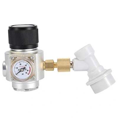 Image of 0 90 PSI Mini CO2 Regulator, Aluminium Regulator Charger Gas Ball Lock Home Brew Disconnect Draft Beer Kegerator