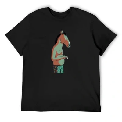 Image of BoJack Horseman Smoking Art Series Men&#039;s T Shirt Graphic Printed Black Tee S