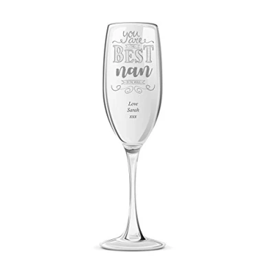 Image of ukgiftstoreonline Gift For Nan Personalised Engraved Champagne Prosecco Glass Flute
