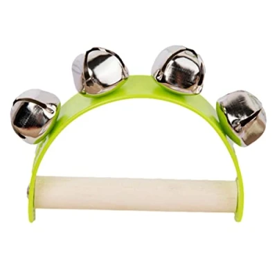 Image of Baby Hand Jingle Bells, 2 Sleigh Bells Semicircular Rattles Bell Toys with Wooden Handle, Handheld Musical Instrument
