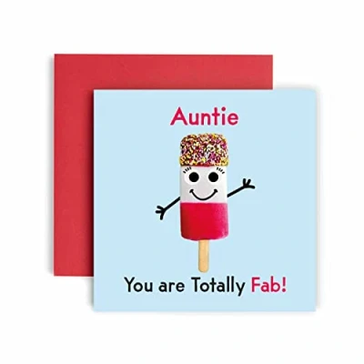 Image of Huxters Birthday Cards for Women You&#039;re Fab Auntie Happy Card Birthday, Mother’s Day with Lovely Green Envelope Funny (Auntie)