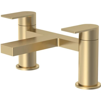 Image of Contemporary Deck Mounted Bath Filler Tap Brushed Brass Balterley