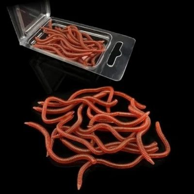 Image of OriGlam 20pcs Bass Fishing Worms, Soft Plastic Drop Shot Baits, Lures, Worms Stickbaits, Worm Fresh Water Bait