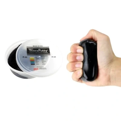Image of CanDo TheraPutty Antimicrobial Therapeutic modelling clay 4 oz black (very strong)