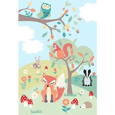 Image of Riva Paoletti Kids Woodland Wall Art Mural Green Adaptable Paste Application Included 158 x 232cm (62&quot; 91&quot; inches) Designed in the UK