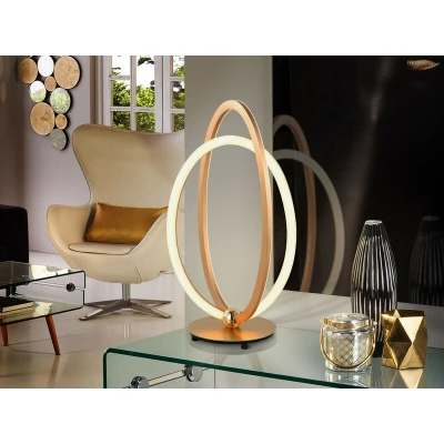 Image of Ocellis Integrated LED Table Lamp, Rose Gold