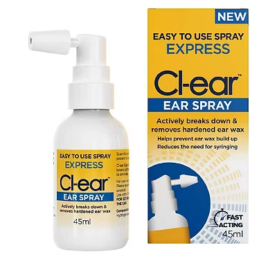 Image of Cl Ear Express Spray Natural Wax Removal Softens &amp; Prevents Build Up, Dissolves Earwax, Cleaning Solution for Clogged Ears Suitable Adults, Elderly, Children 3 yrs and up 45ml