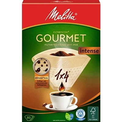 Image of Melitta, 80 Coffee Filters, Size 1x4, For Filter Maker, Intense Gourmet, Pack of 8, Brown