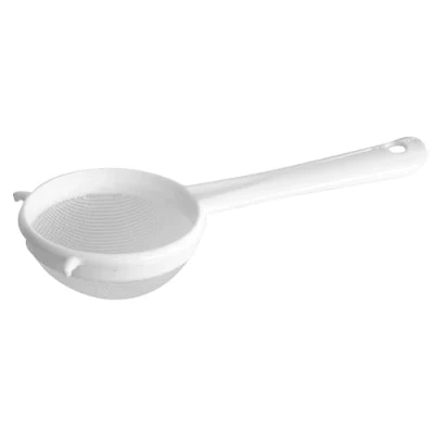Image of Fackelmann Sieve 6cm⌀, Strainer, Small, Fine Mesh, Plastic, 6x15x3.5cm, White
