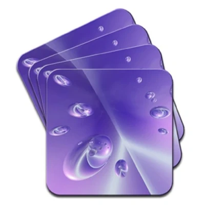Image of Purple Drops Set of 4 Coasters