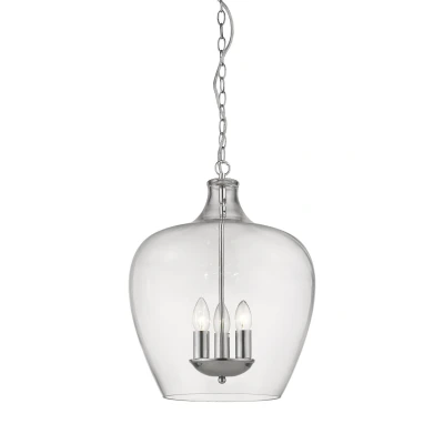Image of Nell 3 Light Chrome Dome Pendant Ceiling