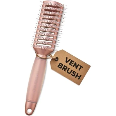 Image of Lily England Vent Hair Brush for Blow Drying, Detangling Hairbrush Women Vented with Gel Handle Matte Rose Gold