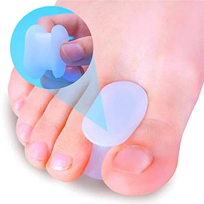 Image of PrettSole 2 Pairs Toe Separators(1/2&#039; Thick), Silicone Spacer, Bunion Relief Pads to Temporarily Correct Big &amp; Relieve Pain, Overlapping Toe(Big 2nd Toes)