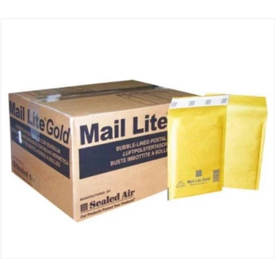 Image of Mail Lite D/1 Bubble Lined Padded Envelopes 180 x 260mm 7&quot; 10.5&quot; (1 Box of 100) Gold