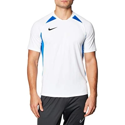 Image of NIKE Men&#039;s Legend Jersey S/S, white/Royal blue/Black/Black, S