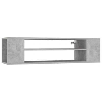 Image of vidaXL Hanging TV Cabinet Indoor Furniture Entertainment Centre Household Hi Fi Lowboard Chipboard 100x30x26.5 cm Concrete Grey