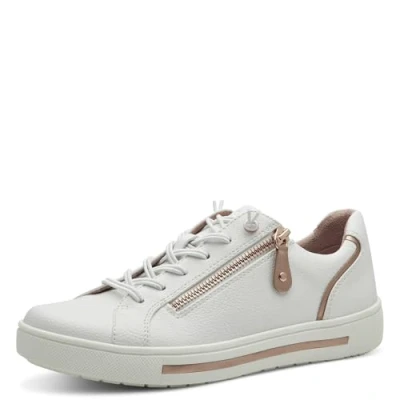 Image of Jana Women&#039;s 8 23660 42 Sneaker, White Rosegold, 7.5 UK