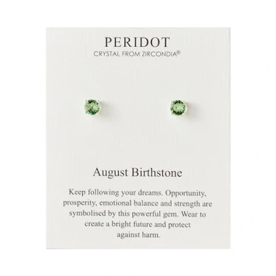 Image of Philip Jones August (Peridot) Birthstone Earrings Created with Zircondia® Crystals