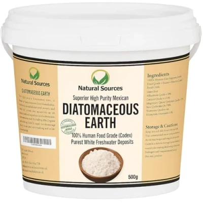Image of Superior Diatomaceous Earth Food Grade 500g UK by Natural Sources™ Full Ebook! Premium Fresh Water Source! Use for Health, Pets, Pest Control, Chickens…