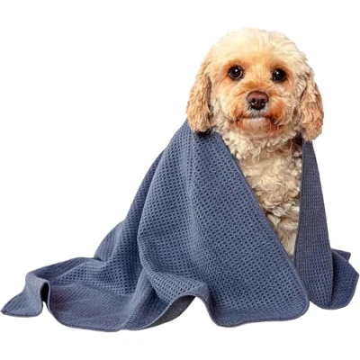 Image of Glart soft, absorbent dog towel pet towel, microfibre bath 80 x 55 cm