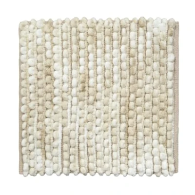 Image of Allure Marl Chunky Bobble Shower Mat Non Slip Super Soft &amp; Absorbent Marble Effect Square Bath 50 x 50cm (Natural)