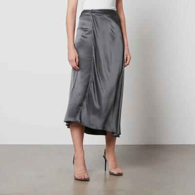 Image of Samsøe Viktoria Satin Midi Skirt L