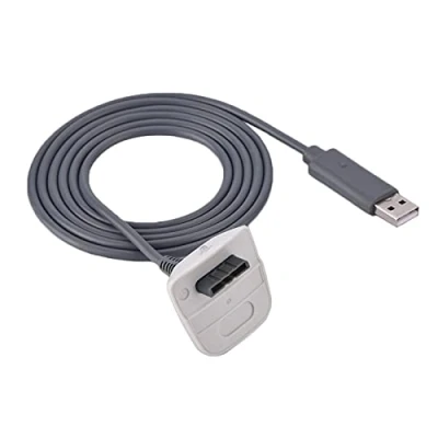 Image of USB Charging Cable, 1.5m Wireless Game Controller Fast Charger Cord for Xbox 360(Gray)