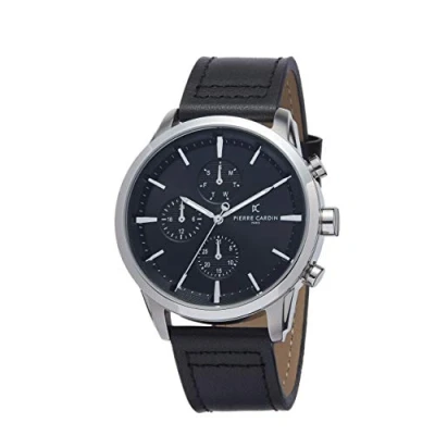 Image of Pierre Cardin Men&#039;s Multi Dial Quartz Watch with Leather Strap PC902741F102