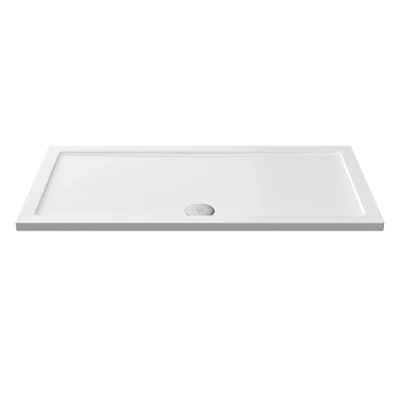 Image of 1400mm x 700mm Premium Slimline White Gloss Rectangular Shower Tray