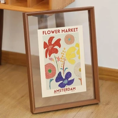 Image of OYUCDAGQ Photo Frame Double Sided Transparent Frame,Embossed Acrylic Frame,Poster Display WalnutA3