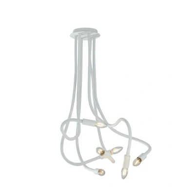 Image of LOVER 6 light Multi Arm Semi Flush Ceiling White 100x120cm
