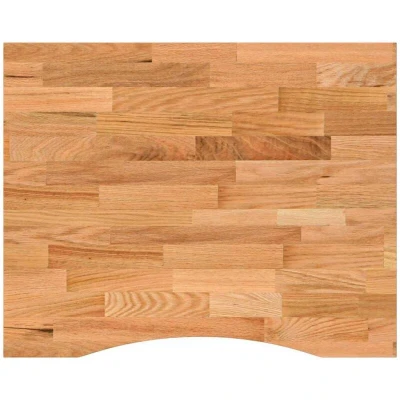 Image of vidaXL Solid Oak Wood Desk Top 100x80x2.5 cm Light Brown Rectangular Tabletop for Home/Office Custom Desks