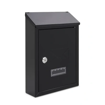Image of Assorted Collections Wall Mounted Post Box, Lockable Mailbox with 2 Keys, Weatherproof Letterbox, Easy To Install 21x30x7cm (Black)