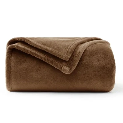 Image of WAVVE Fleece Blanket Sofa Throw Brown 4ft x 5ft Fluffy Soft Warm Versatile for Sofa/Couch/Bed Throw/Single Size, 130x150 cm