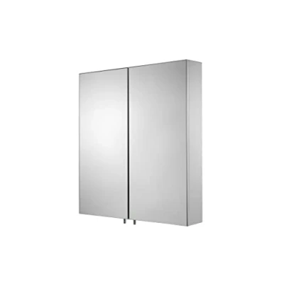 Image of Croydex Finchley Double Door Bathroom Medicine Cabinet, Stainless Steel, 670x600x119mm