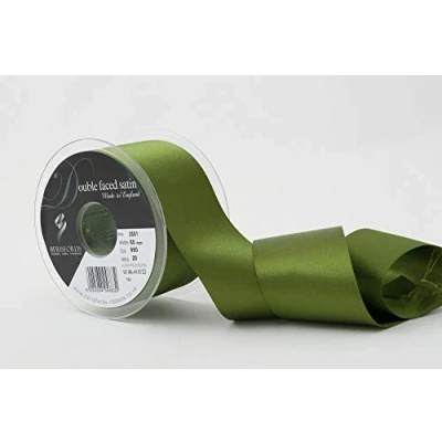 Image of Berisfords Double FACE Poly Satin Ribbon, Cypress, 50 mm