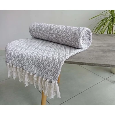 Image of Rapport Home Eden 100% Recycled Cotton Throw 127 x 152cm Silver