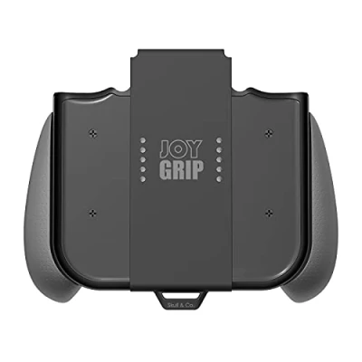 Image of Skull &amp; Co. JoyGrip for Nintendo Switch and OLED Joy Con Controller: Rechargeable Handheld Joystick Remote Control Holder with Interchangeable Grips Gray