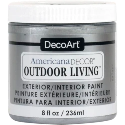 Image of Americana Décor Metallic Outdoor Living Bottle Paint, Acrylic, Silver, 7 x 8 cm
