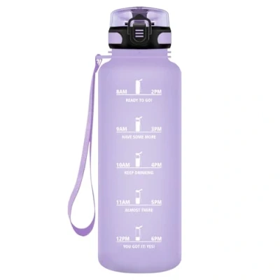 Image of HoneyHolly Sports Water Bottle, 1500 ml, Leak Proof Plastic, Suitable for Carbonated Drinks, Bottle Bicycle, Children, School, Fitness, Yoga, Light Purple