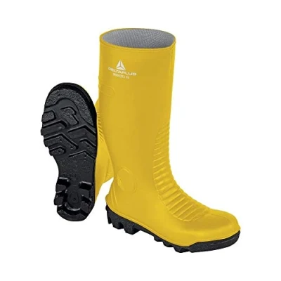 Image of Delta Plus Bronze2 S5 SRA Safety Wellington Boots Slip Resistant Color: Yellow Black Size: 7