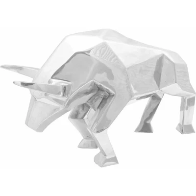 Image of vidaXL Bull Sculpture Silver 74x23x39 cm Aluminium