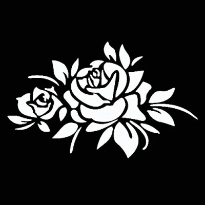Image of Porfeet Car Sticker, Rose Flower Styling Vehicle Body Window Reflective Decals Sticker Decor White