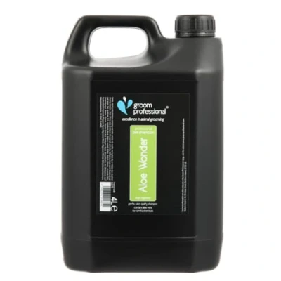 Image of GROOM PROFESSIONAL Aloe Wonder Dog Shampoo for Sensitive Skin Itchy &amp; Dogs Soothing and Nourishing Formula, 4 Litre