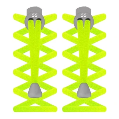 Image of 55 Sport FLAT Elastic Lock Shoelaces (Neon Yellow)