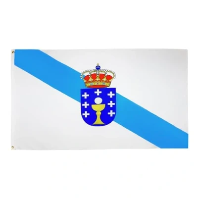 Image of AZ Flag Galicia 2x3 Ft 100D Polyester Spanish Region Of Banner with Two Metal Grommets Fade Resistant Vivid Colors 2&#039; x 3&#039; Feet 90x60 Cm